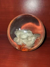 Vintage 1978 Lucite Acrylic Paperweight With Sculptural FLORAL design 