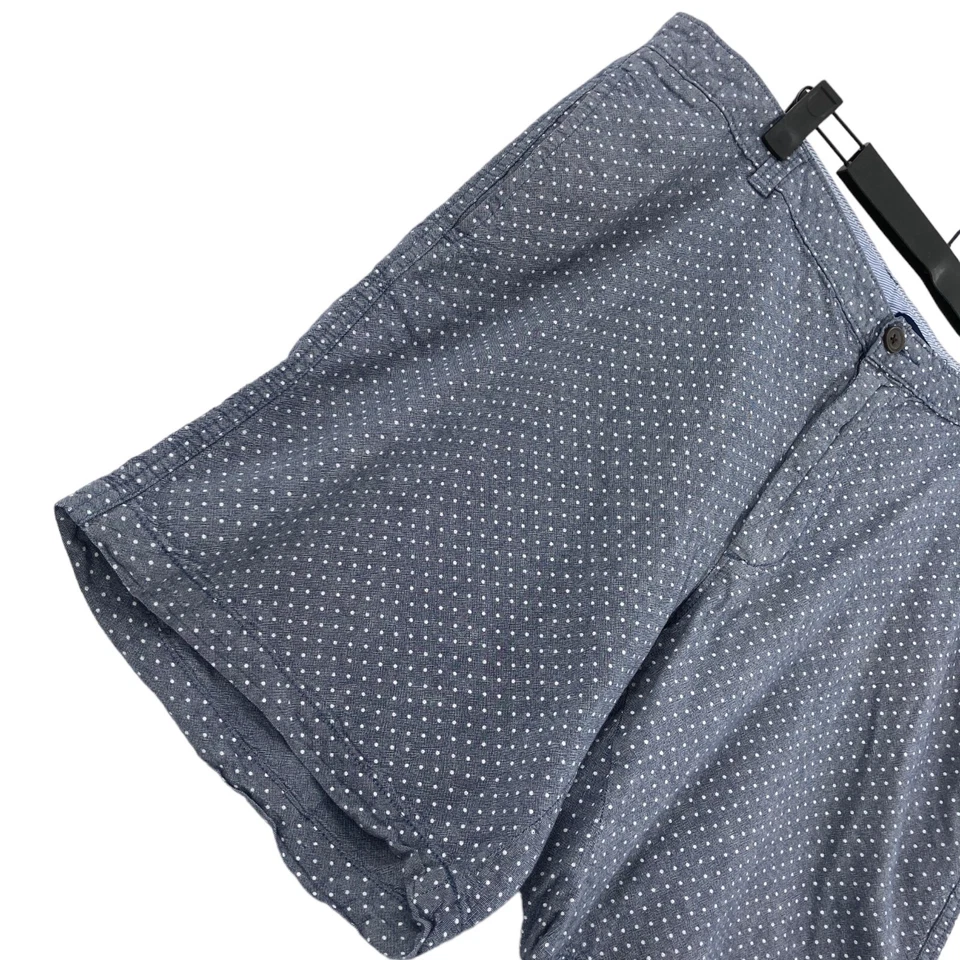 Shorts masculino Club Room tamanho 40 azul branco bolinhas 100% algodão bolsos puxar - Imagem 4 de 4