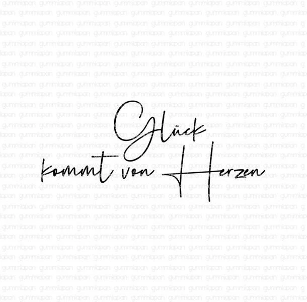 Gummiapan Gummistempel 19090209 - Glück kommt von Herzen Herz Liebe Familie