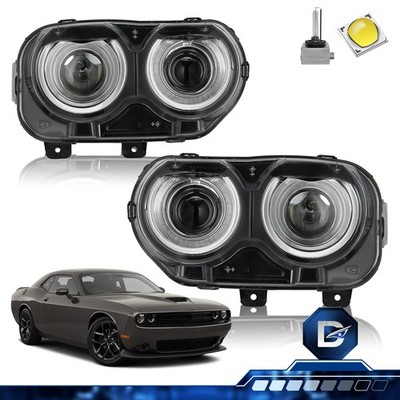 Pair Xenon Headlights For 2015-2022 Dodge Challenger HID W/ Bulbs LED Assembly 