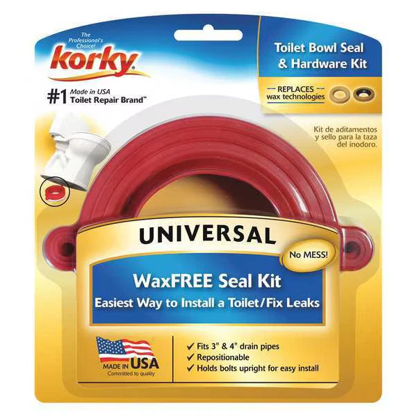 Korky Wax-FreeSeal Kit, ForUsewithUnvrslFit, Red 6000BP Korky 6000BP - Image 2 of 3