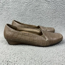 Vionic Womens Shoes Dolores Taupe Croco Leather Loafer Comfort Orthaheel Size 9