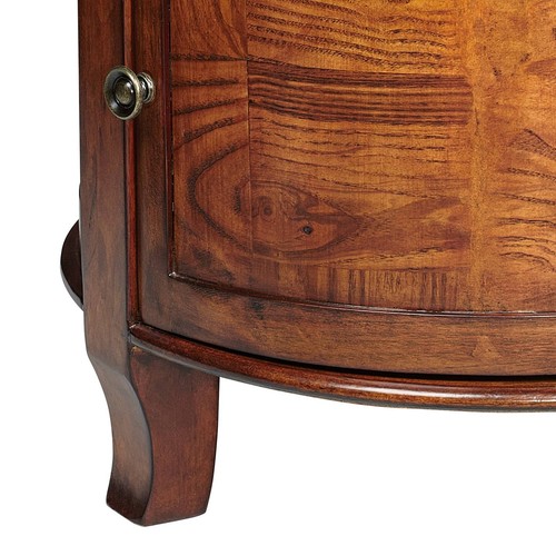 Kendall Vintage Wood Round Accent Table 20" Wide with Drawer Cherry Living Room - Picture 3 of 8