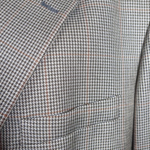 MACY's 46R Men's Club Room Herringbone BLUE Blazer Silk Wool Cashmere Blend - Picture 16 of 19