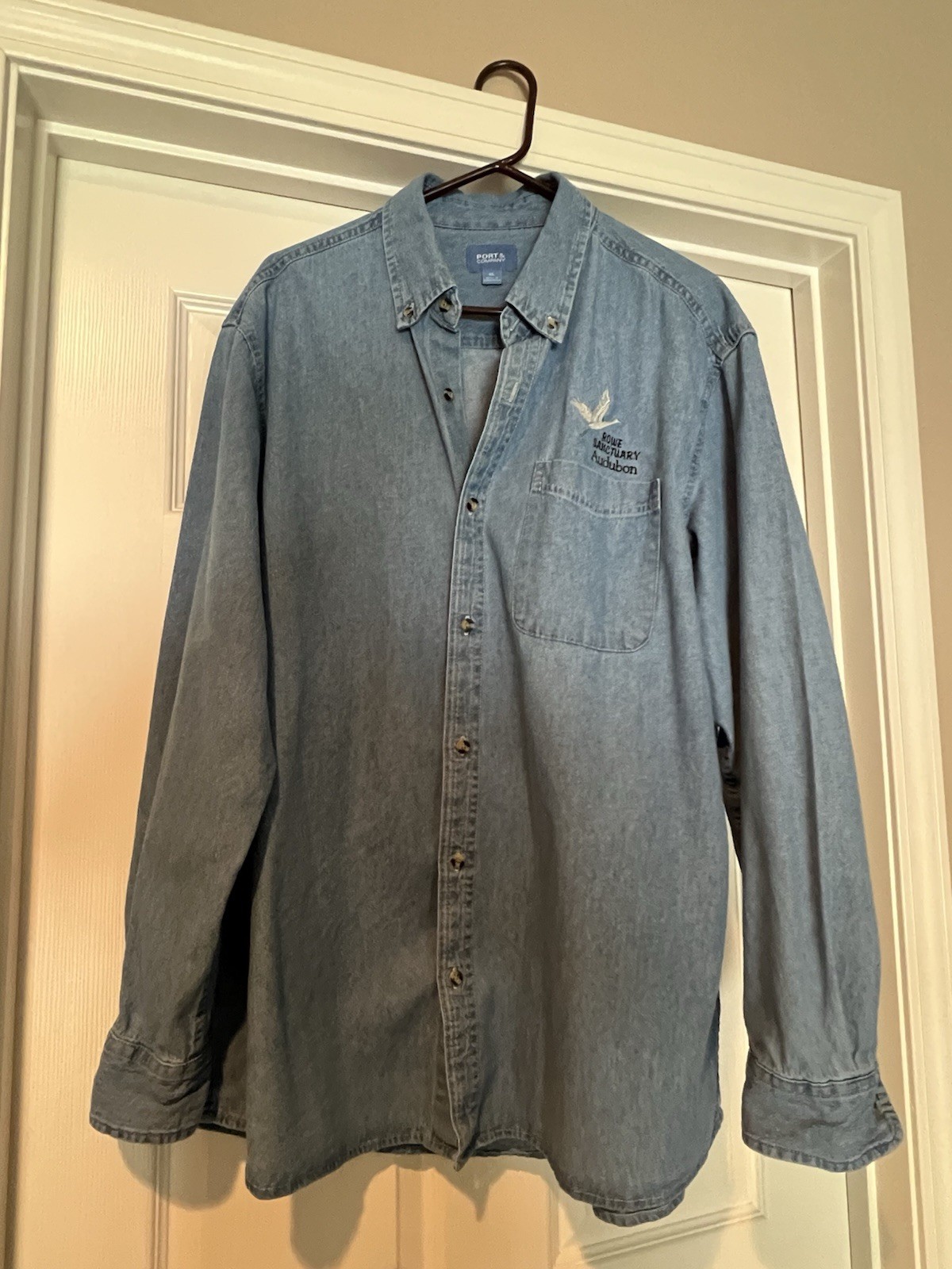 FILA Camicia Rowe Sanctuary Audubon XL denim con bottoni ricamata