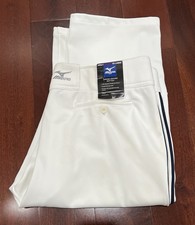 Mizuno Baseball Pants Adult XXL. White with navy pinstripe.