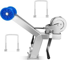 Adjustable Winch Post Winch Stand w/1200LBS Boat Trailer Winch for 3"x4" Drawbar