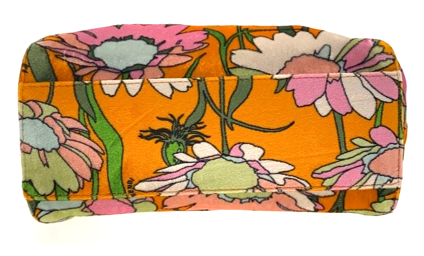 FENDI 2WAY Hand Shoulder Bag Peekaboo Iconic Velvet Flower Yellow