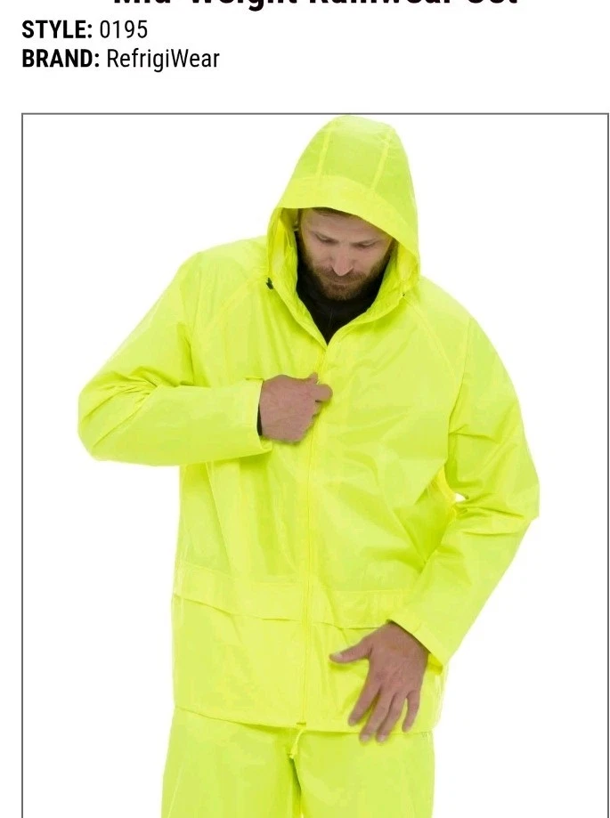 Refrigiwear 0195R MID-WEIGHT RAINWEAR SET LIME REGULAR 4XL - product detail image 1