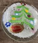 Murano Millefiori Art Glass Christmas Tree Paperweight Italy Vintage