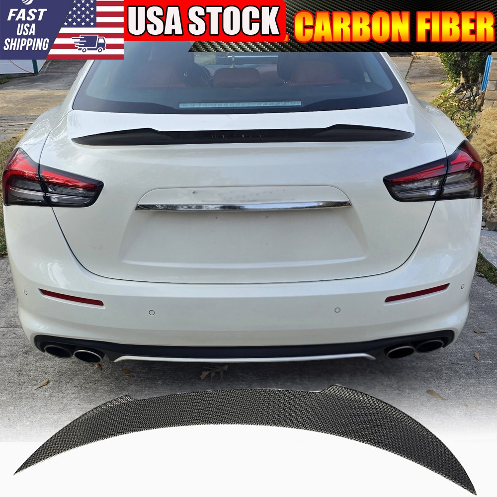  Fit For Maserati Ghibli Sedan 2014-21 Real Carbon Rear Trunk Spoiler Boot Wing
