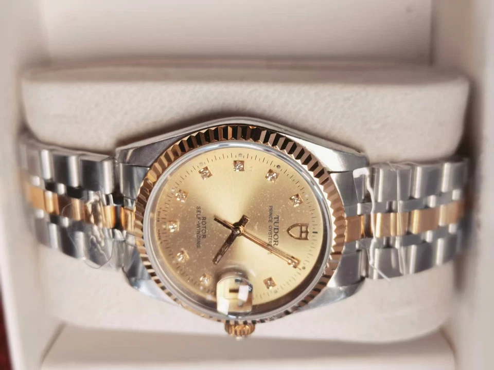 Tudor Prince Oysterdate Champagne Diamond Dial 74033 Men's Watch Auto 33.2mm - Image 3 of 4