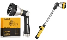 FANHAO Thumb Control Hose Nozzle 100% Heavy Duty Metal +16 Inches Metal Garde...