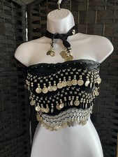 Belly Dancing Hip Scarf Can Be Used As A Top. Versatile Piece, Black