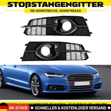 2x Schwarz Nebelscheinwerfer Blende Stoßstange 4G0807681AG Für Audi A6 C7 13-17