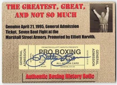 Greatest Great and Not So Much Boxing R6 Butterbean 5x7 Autograph Ticket Card