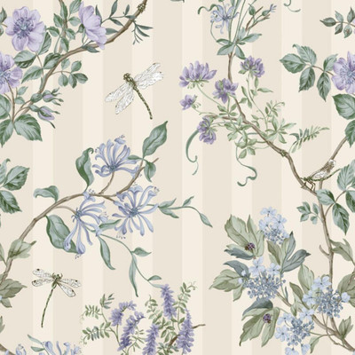Holden Hampton Gardens Neutral Blau Tapete Tiere Streifen Kleben Sie das Papier