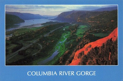 Postcard Columbia River Gorge Pacific Northwest WA OR Cascade Mountains