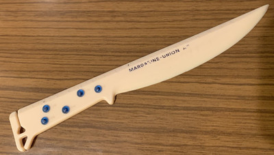Vintage ''Margerine Union''Unilever Cutter Messer Kunststoff 50/60er Jahre selten