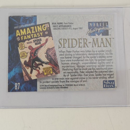 MARVEL MASTERPIECES 1992 ART BY JOE JUSKO BASE CARD 87 SPIDER-MAN - Picture 3 of 9