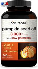Virgin Pumpkin Seed Oil 3,000Mg per Serving with Saw Palmetto, 240 Softgels  Co