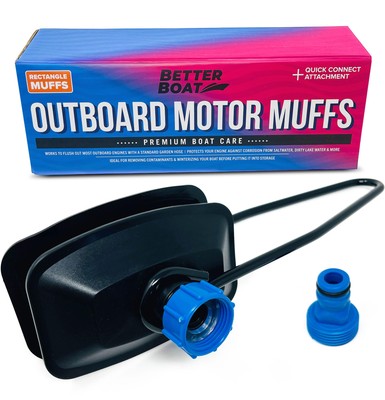 Boat Motor Muffs, Outboard and Inboard I/O Engine Flush Kit, Rectangle Muffs,...