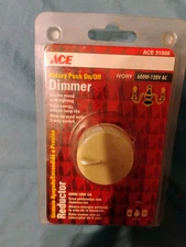 ACE Dimmer Rotary Push on/off Ivory Light Control For Incandescent Lights Only