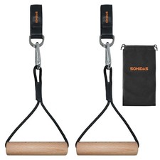 Wooden Pull Up Grips Hand Grips Strength Trainer Exerciser Pull Up for Chin U...