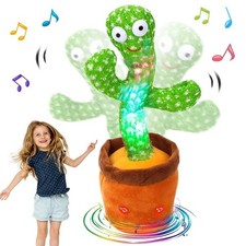 Dancing Cactus Toy Talking Plush  Repeats Voice, 120 Songs, USB Rechargeable