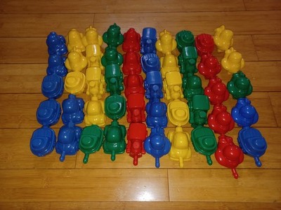 FISHER-PRICE Snap Lock Beads Set of 50 Train Boats Planes Shapes Skill Building