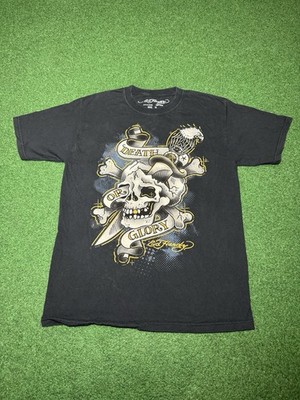 Y2K Ed Hardy By Christian Audigier Skull Death Graphic Tee Medium  Shirt