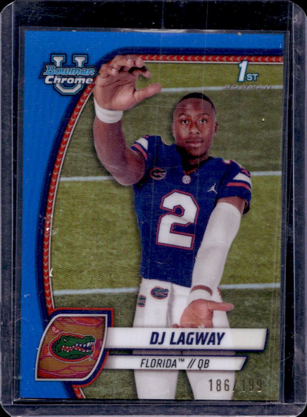 2024 Bowman Chrome U DJ Lagway Blue Refractor 1st #186/199