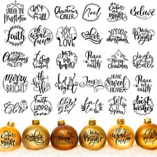 30 Pieces Vinyl Christmas Decals Holiday 5 cm/ 1.97 inches, Black