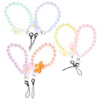 6 PCS Niedliches Schlüsselband Mit Perlen-Handyanhängern Handy-Handgelenkband