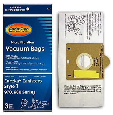 Eureka Style T Bags - 3 Pack - Fit Eureka Turbo Canister Series Models 970 & 980