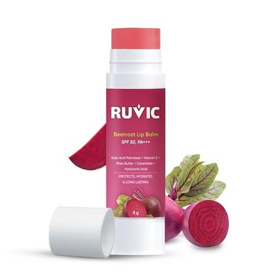Ruvic Beetroot Natural Lip Balm SPF 50 PA++++ | Brightening