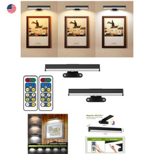 Wireless Picture Light 2 Pack Battery Operated with Remote Dimmable Timer for