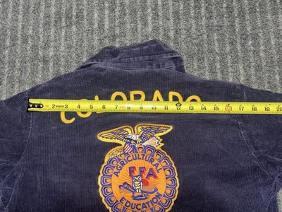 Vintage 80s Corduroy FFA Jacket Colorado Fort Lupton Navy