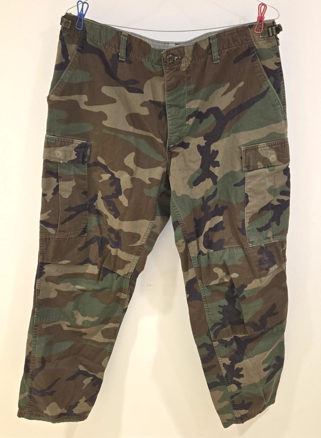 Vintage Woodland Camo BDU Pants Mens Size 36 x 29 Combat Military Cargo 80s Army