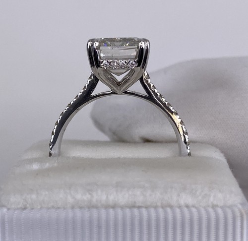 Diamond Engagement Ring Solitaire Round VS1 F 2.4 Ct Labcreated 14K White Gold - Picture 2 of 12