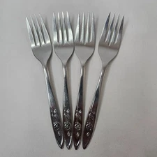 Oneida My Rose Salad Fork Lot of 4 Stainless Replacement Flatware