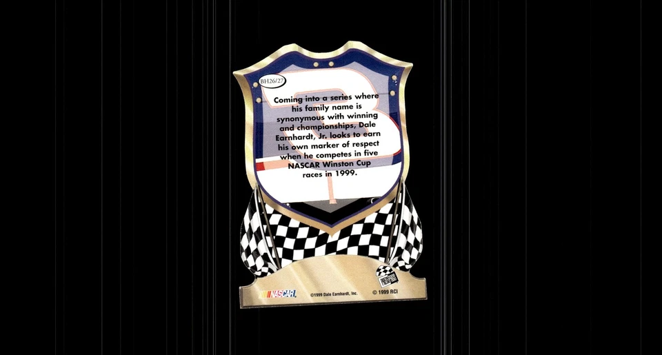 1999 Press Pass Badge of Honor Die Cut Dale Earnhardt Jr #BH26 - Image 2 of 2
