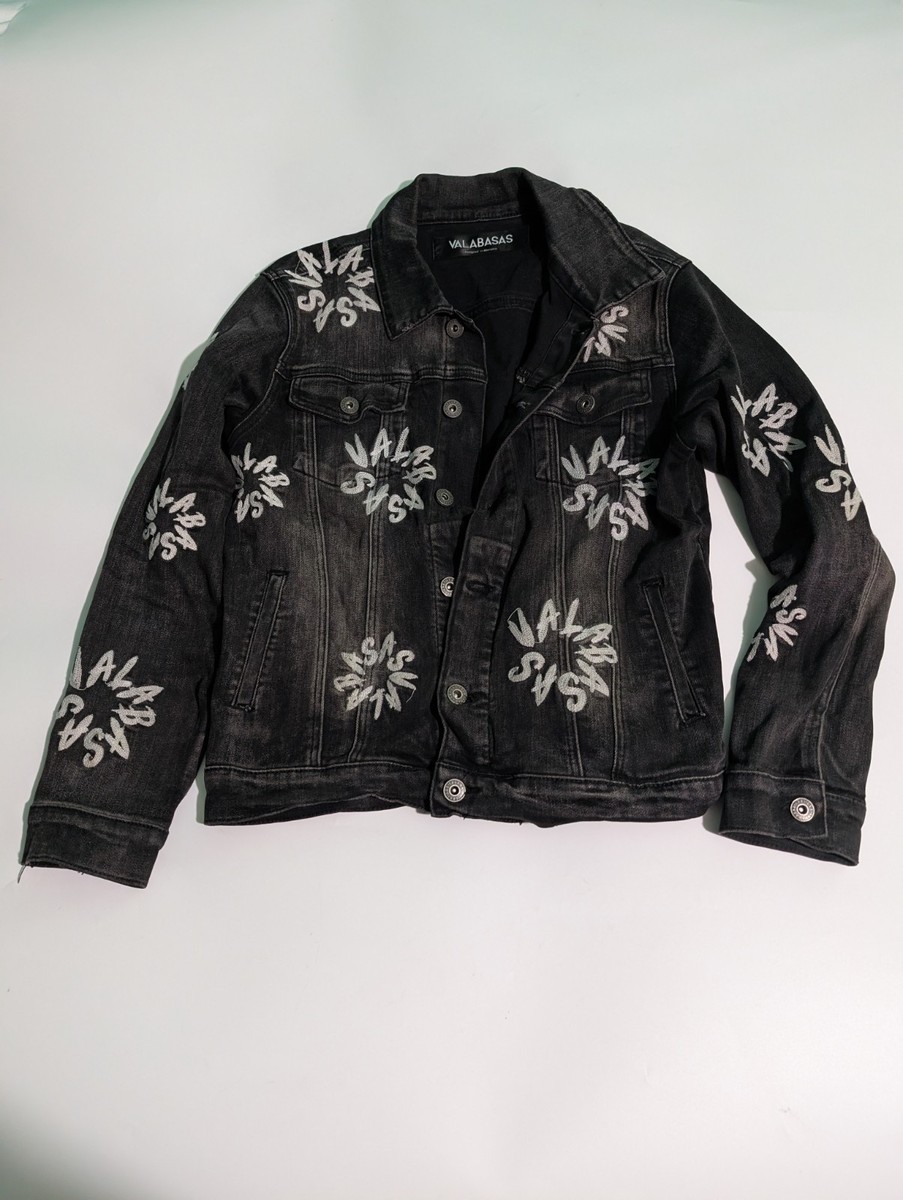 Valabasas V ART Black Washed Denim Jacket Sz S