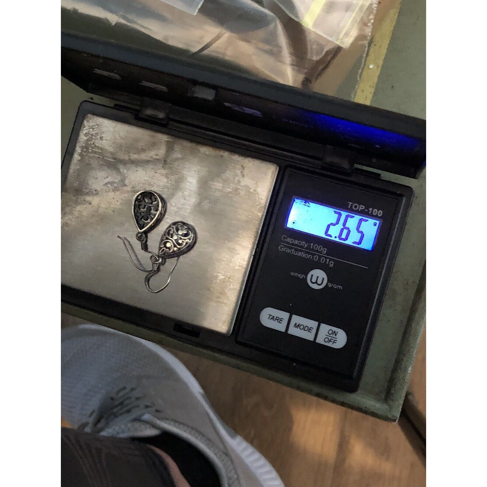 Sterling Silver Open Scrollwork Dangle Teardrop E… - image 5