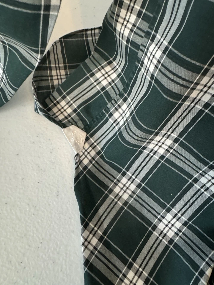 Hermoso Luigi Borrelli verde a cuadros manga larga para hombre 15,5/40 usado en excelente estado Foto 3 de 4