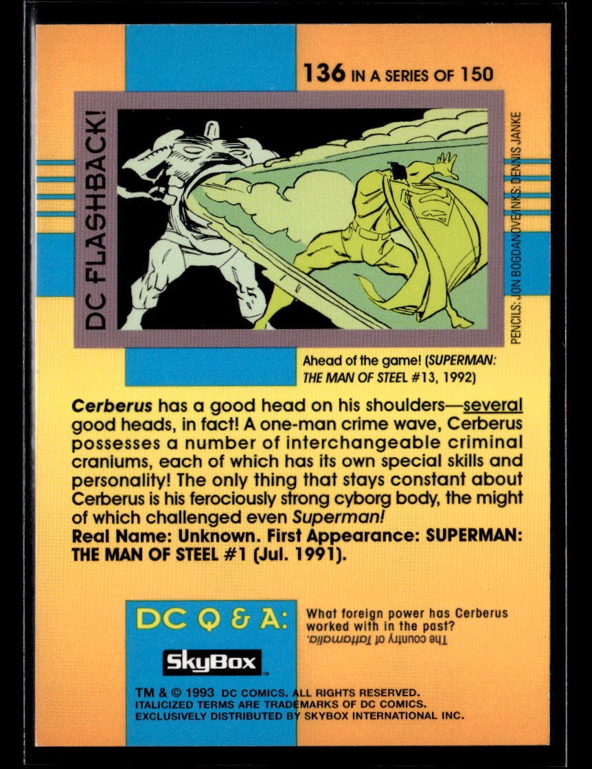 1993 Skybox DC Cosmic Cerberus #136 Foes Of Superman | eBay