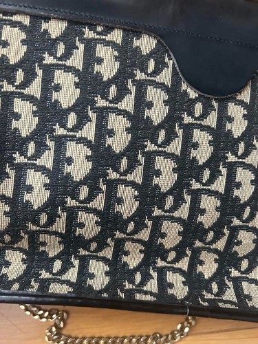 Christian Dior Trotter Canvas Shoulder Bag Black Authentic Hand Bag From Japan ! - Picture 11 of 14