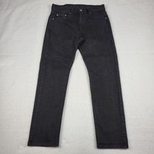 Levis 502 Jeans Mens 30x29 Black Dark Wash Regular Taper Stretch Denim Tag 30x30