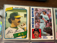 Tony Armas 2 card lot 1980 1984 Topps #391 #105 Red Sox A's Miscut FREE SHIPPING