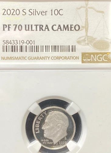 2020 S SILVER PROOF ROOSEVELT DIME NGC PF 70 ULTRA CAMEO